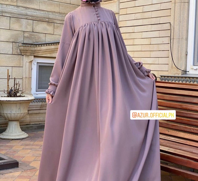 Graceful Pleated Abaya in Double Georgette