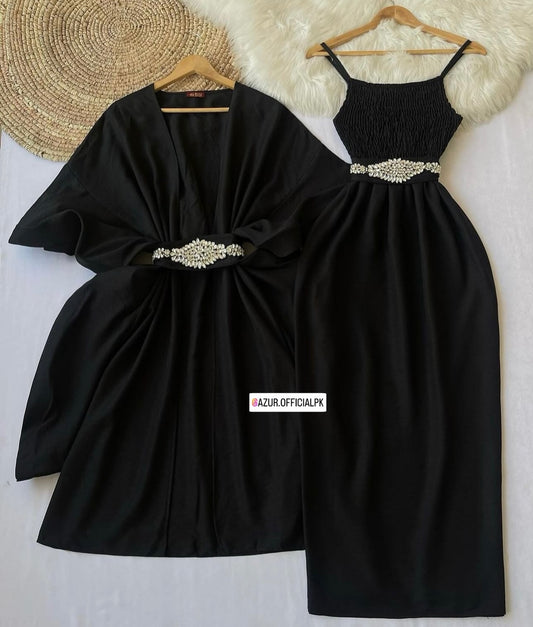 Black Elegance Set with Embellished Belt