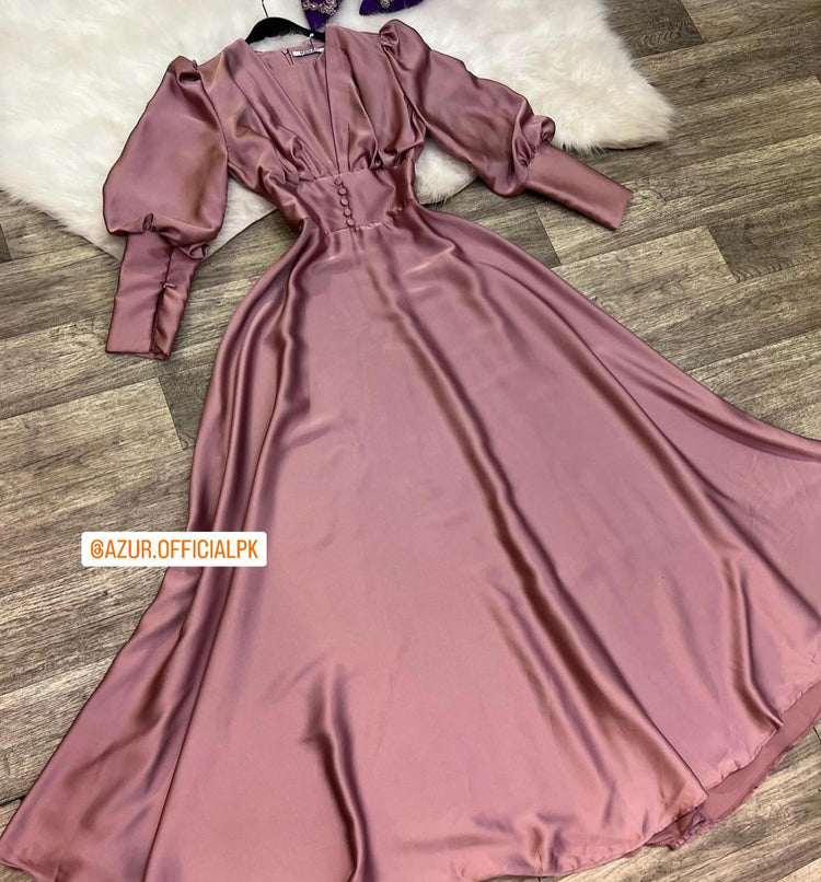 Satin Luxe Button-Down Maxi Dress