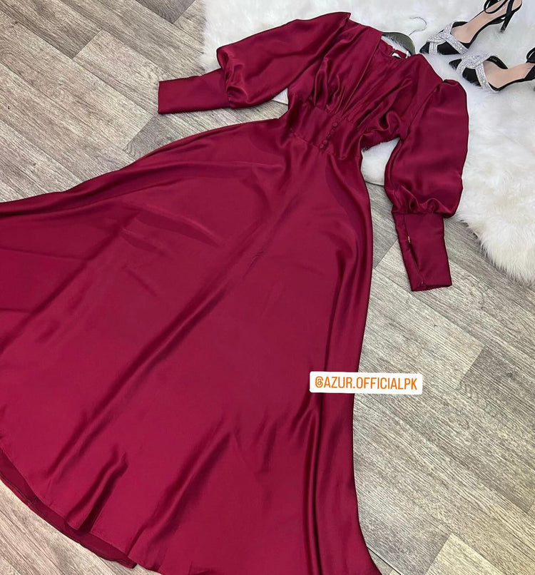 Satin Luxe Button-Down Maxi Dress