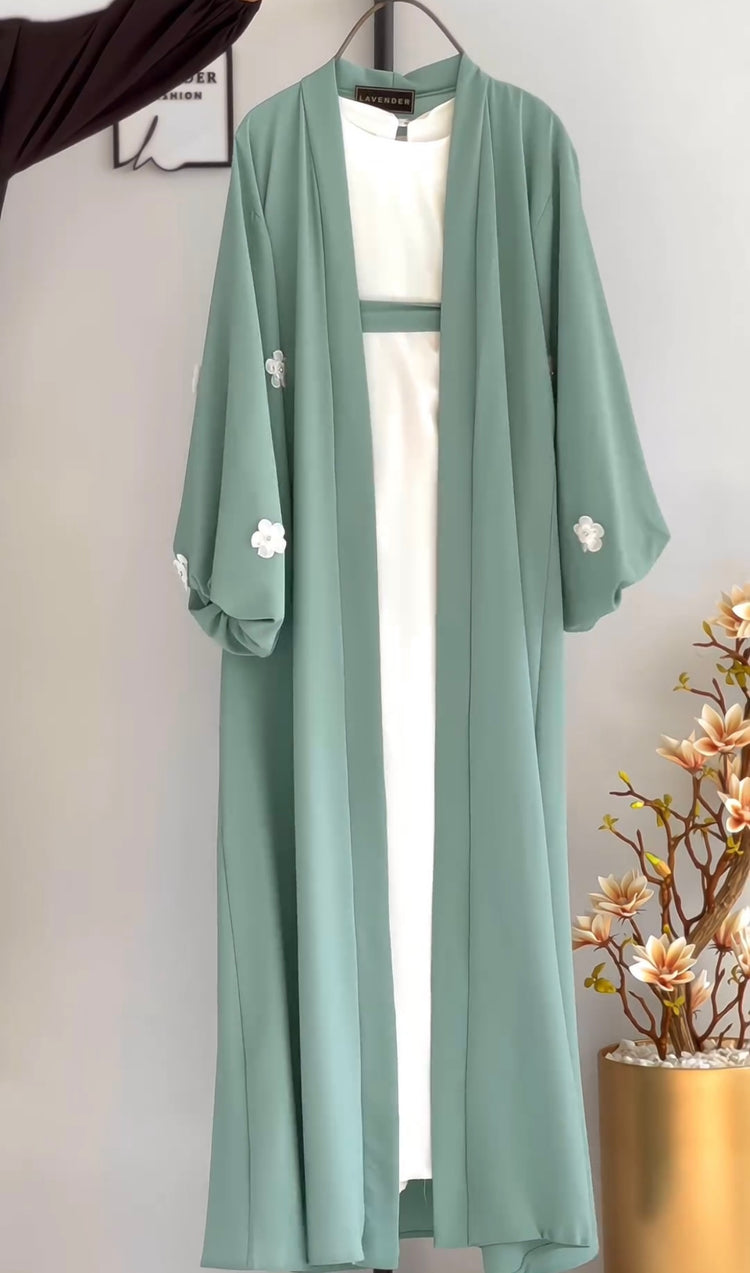Floral Embellished Abaya with Inner