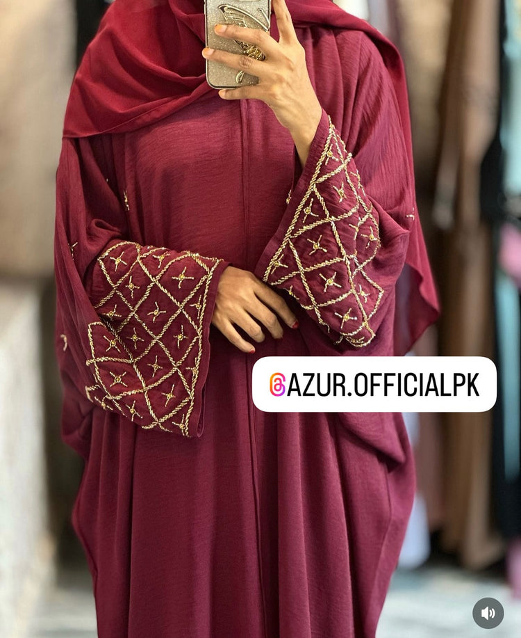 Embroidered Elegance Double Georgette Abaya