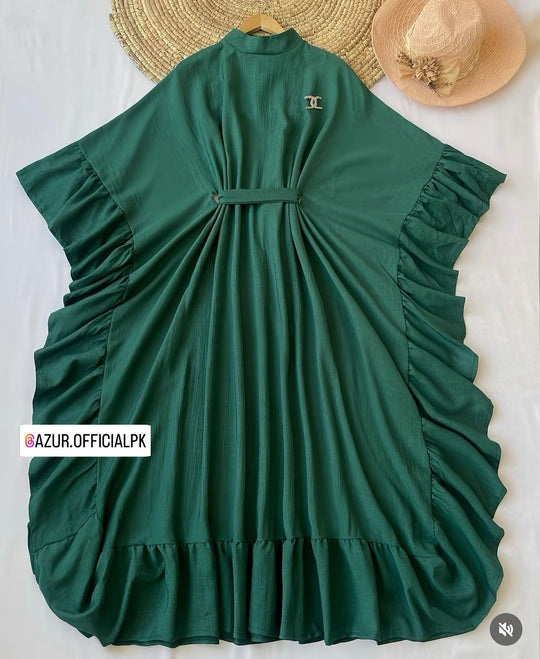 Flowy Ruffle Kaftan – Double Georgette