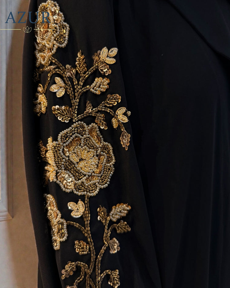 Black Embroidered Abaya Set