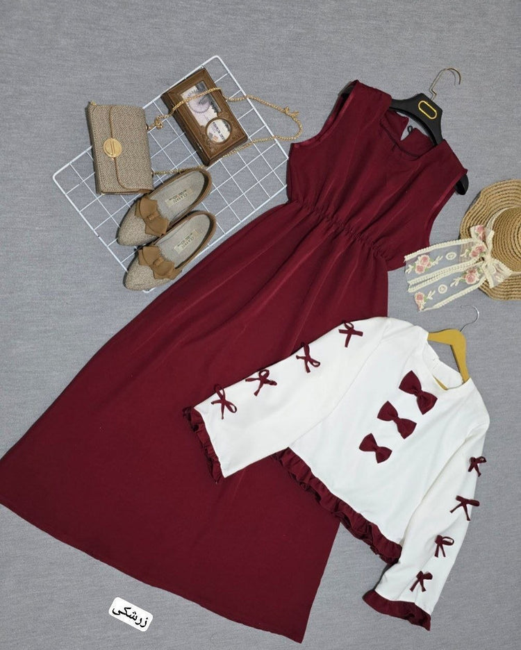 Bow-Detail Two-Piece Maxi Set