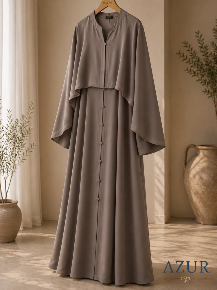 Taupe Cape Layer Abaya