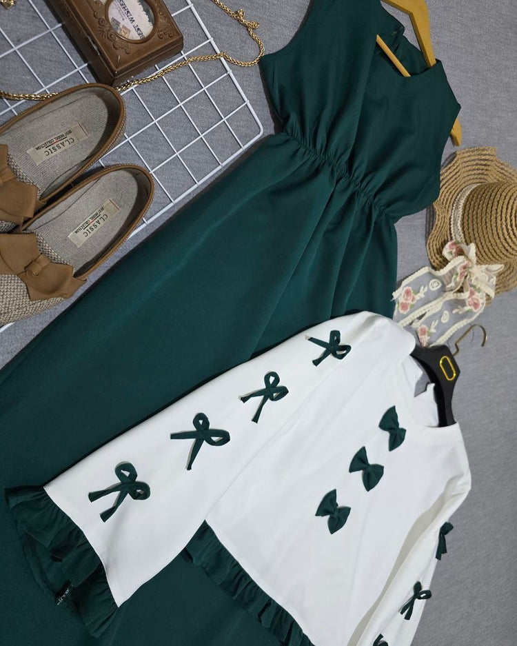 Bow-Detail Two-Piece Maxi Set