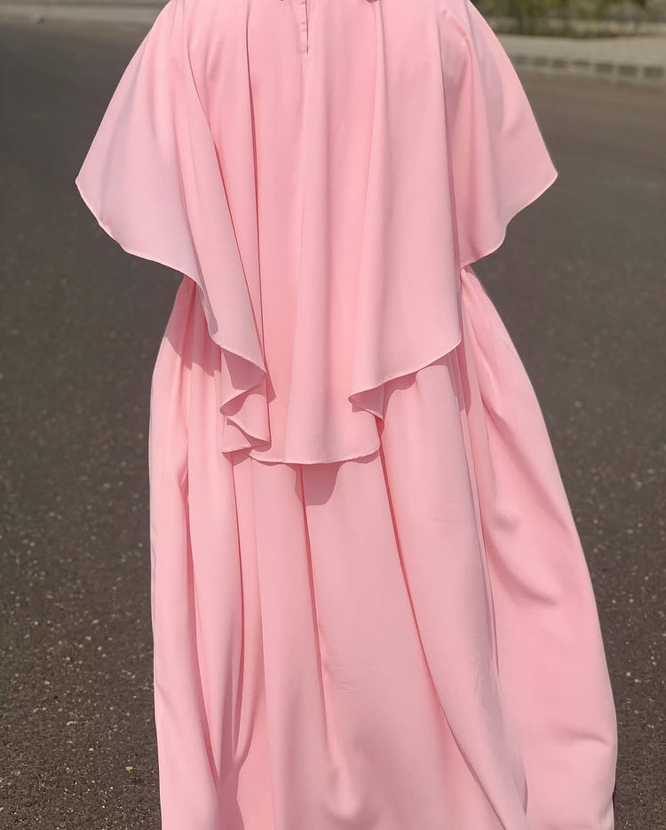 Graceful Layered Cape Abaya – Double Georgette