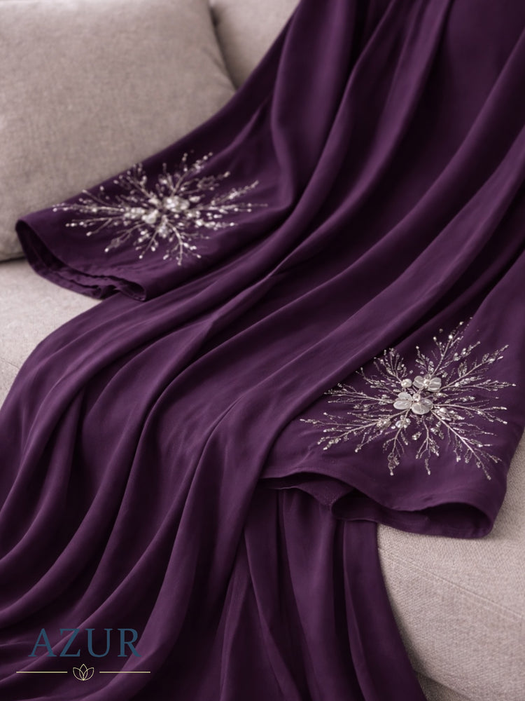 Embroidered Sleeve Inner & Gown Abaya Set