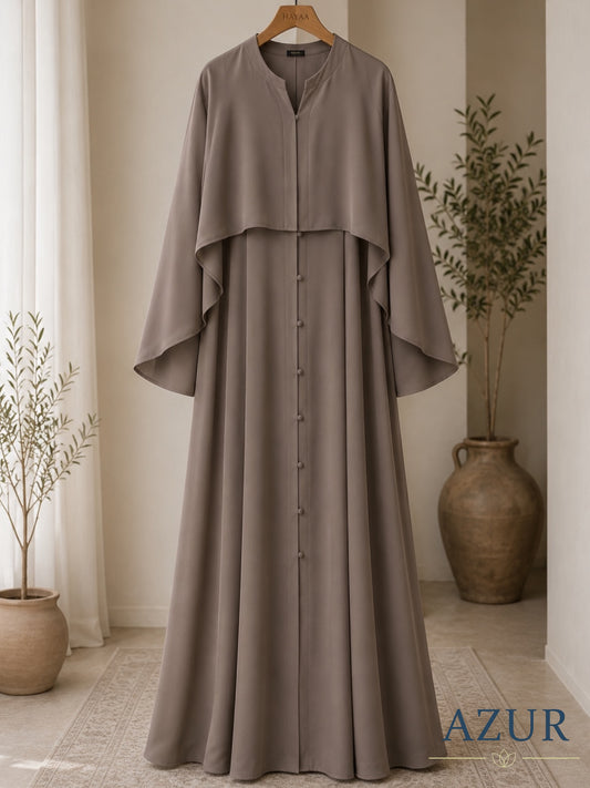 Taupe Cape Layer Abaya