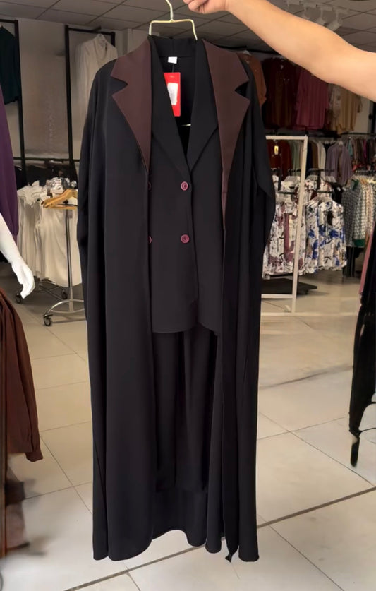 Elegant Cape Gown Set – 3 Piece (Double Georgette)
