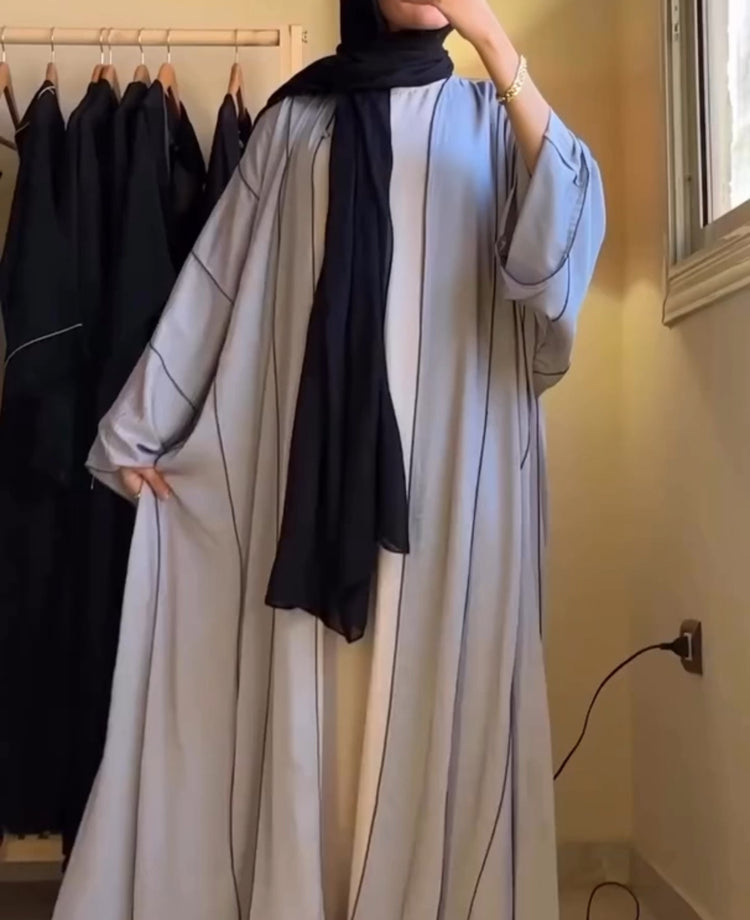Piped Stripes Abaya
