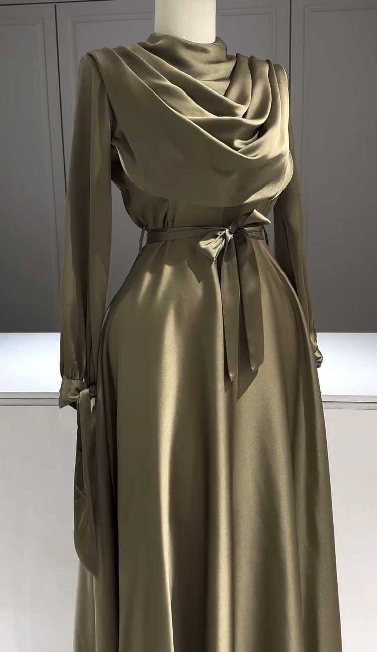 Elegance Silk Drape Dress