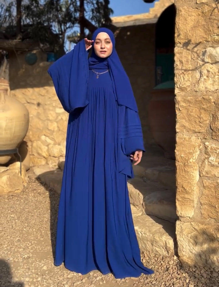 Elegant Flowing Pleated Abaya – Double Georgette Fabric