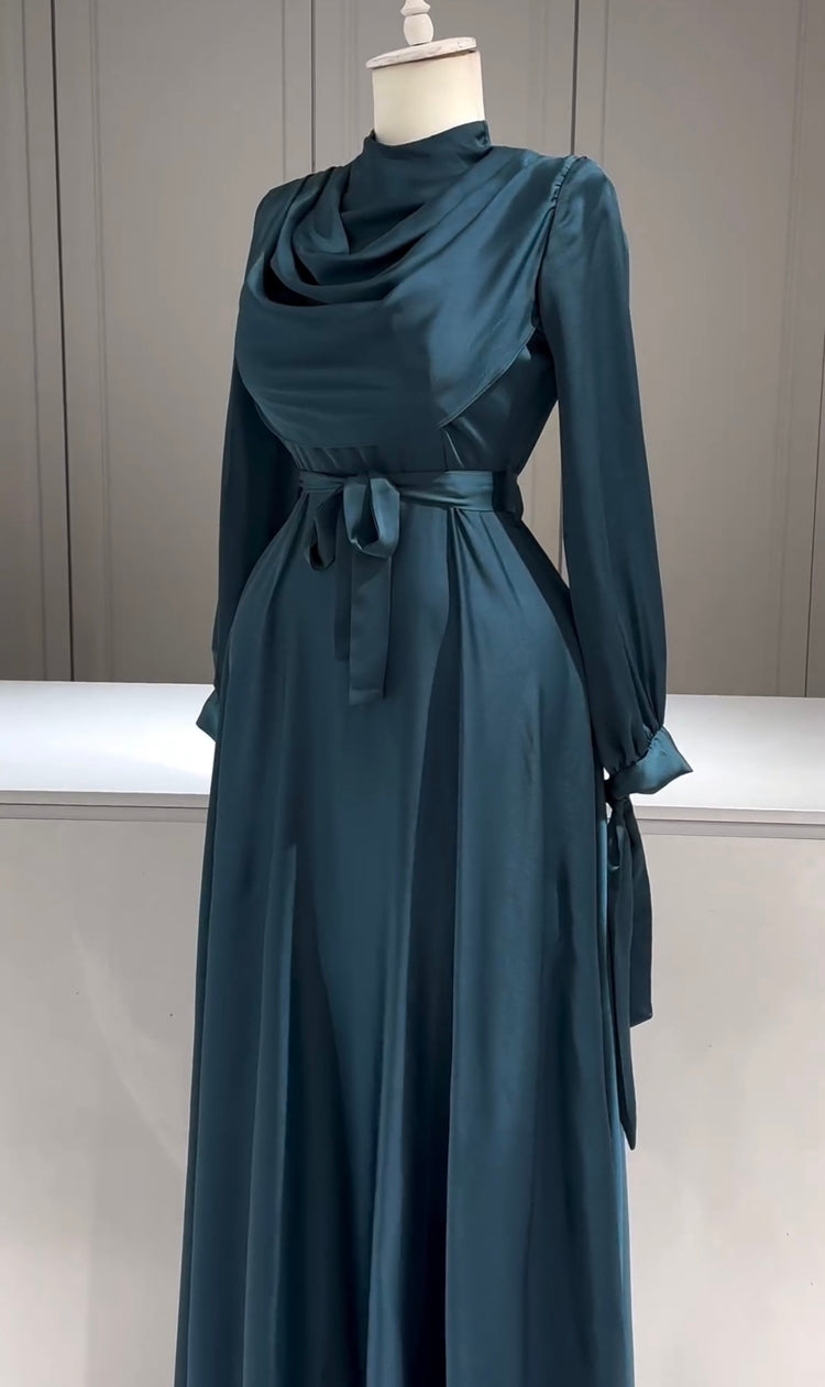 Elegance Silk Drape Dress