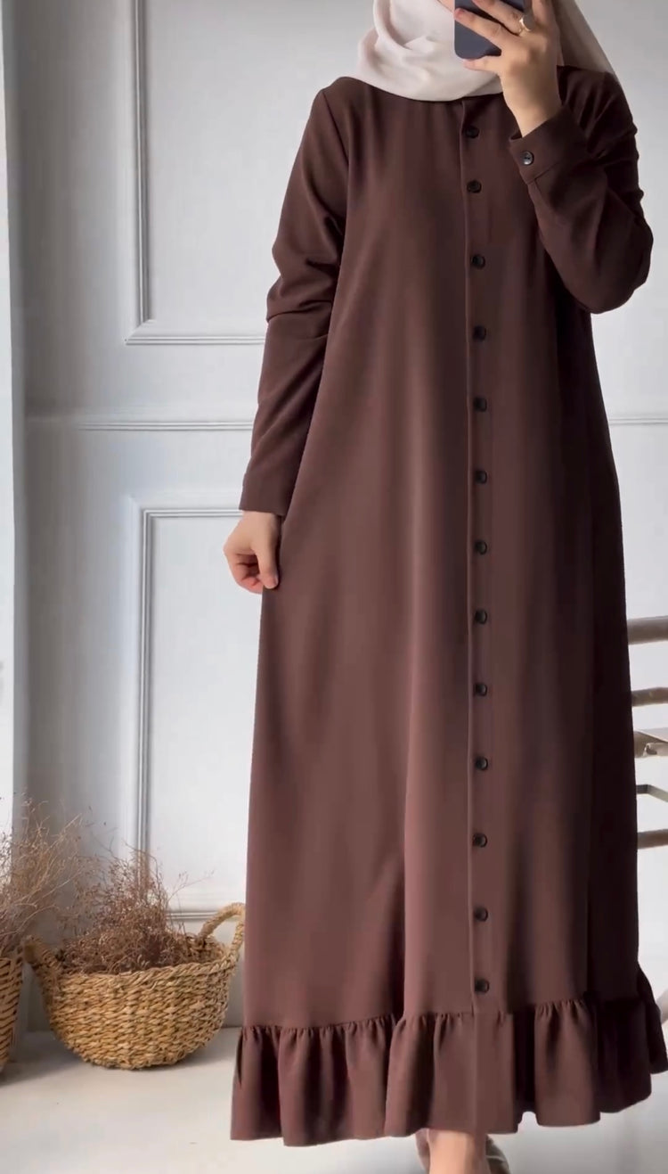Button-Down Frill Abaya