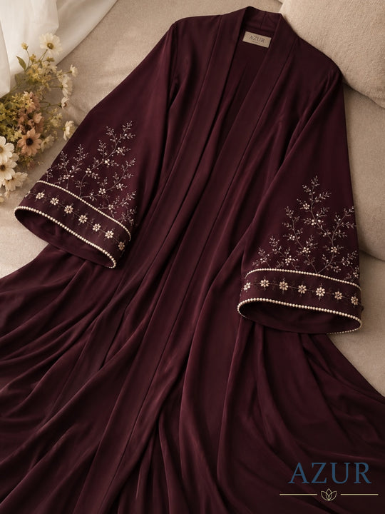Ruby Blossom Pearl Abaya Set