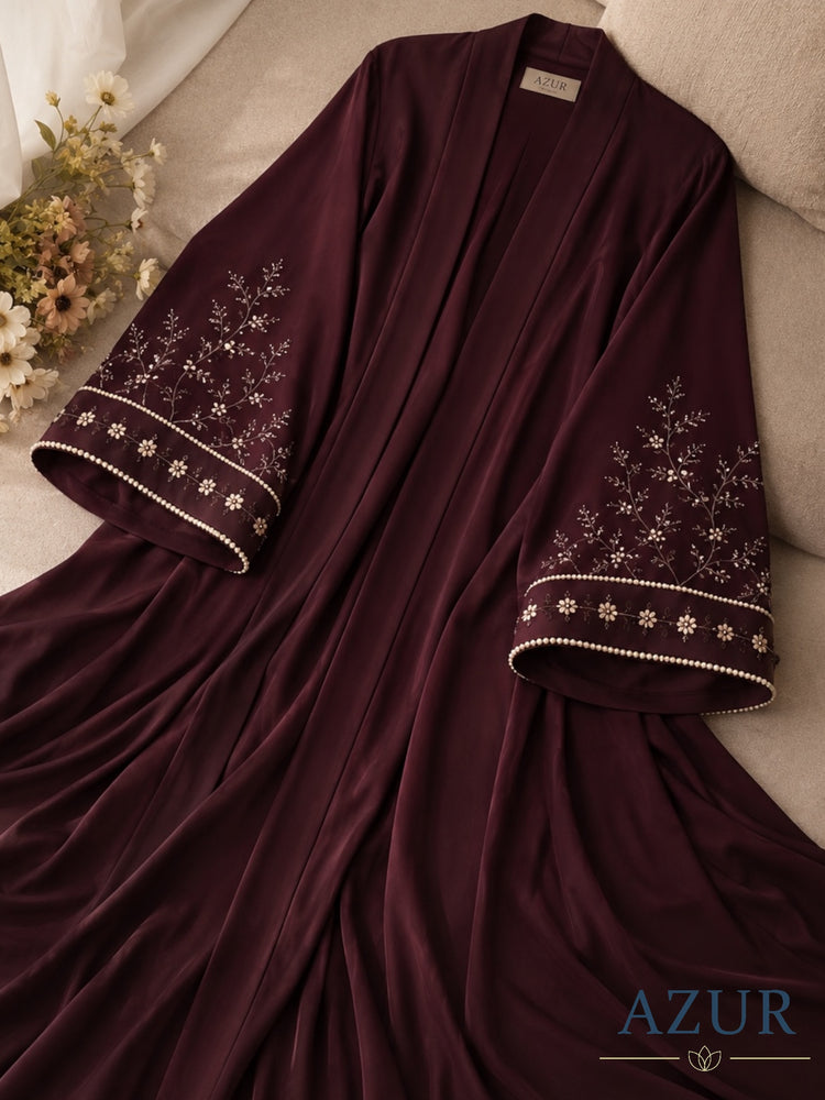 Ruby Blossom Pearl Abaya Set