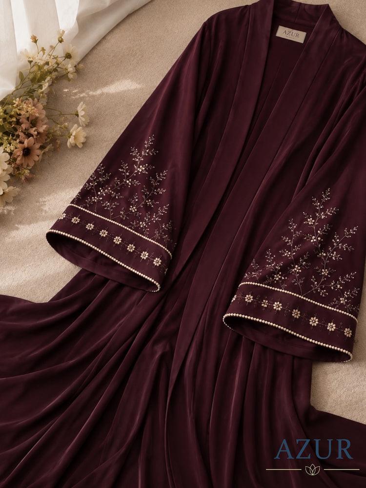 Ruby Blossom Pearl Abaya Set