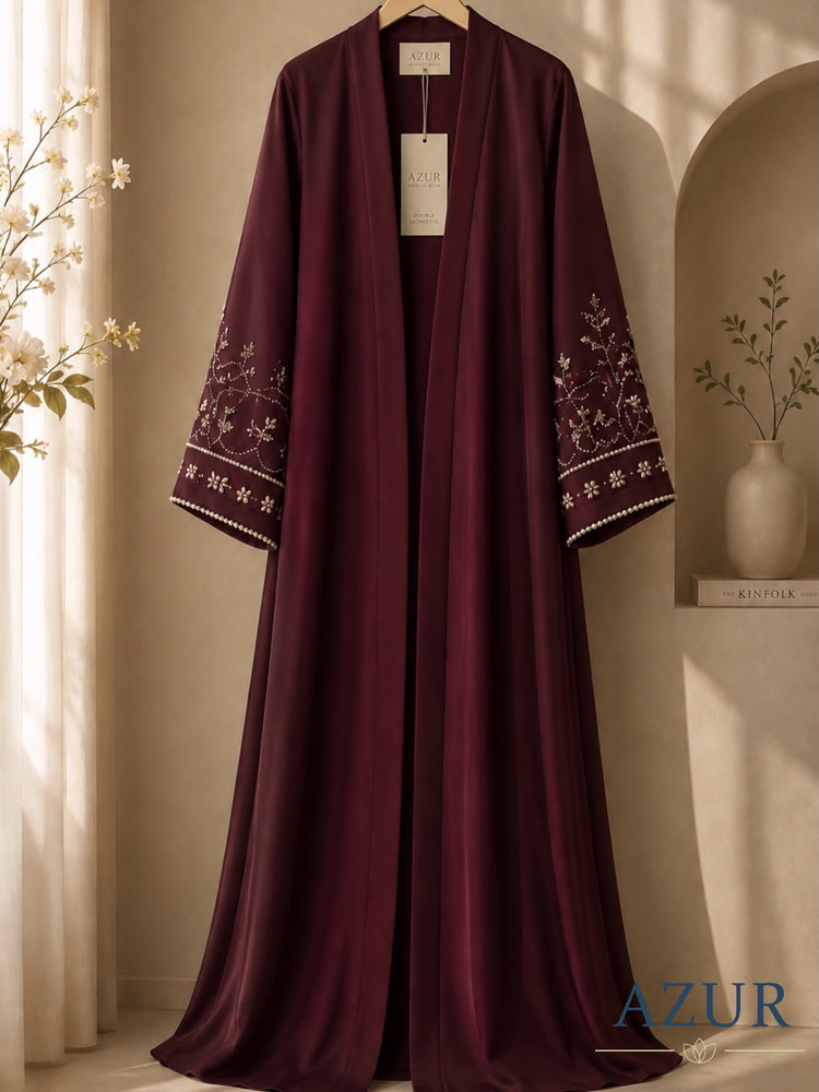 Ruby Blossom Pearl Abaya Set
