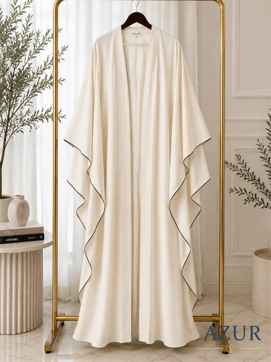Ivory Cascade Abaya Set