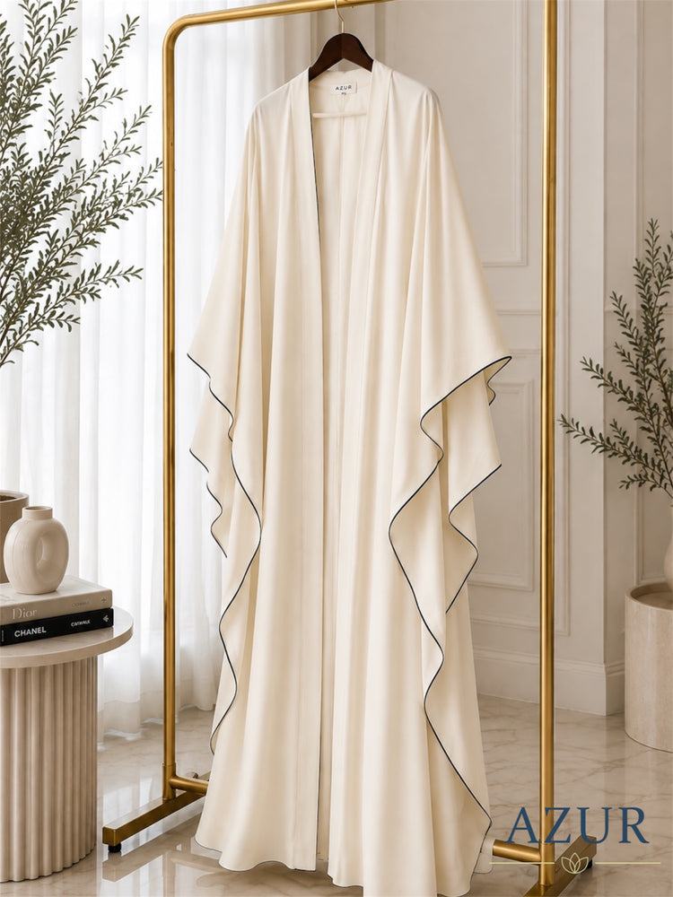 Ivory Cascade Abaya Set