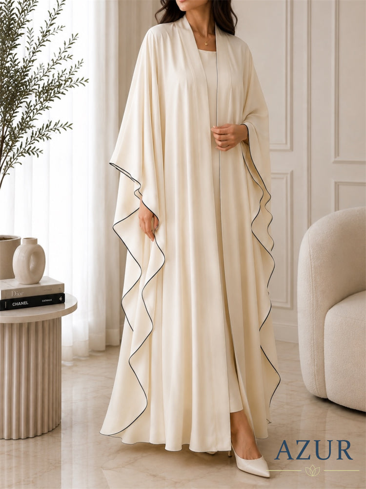 Ivory Cascade Abaya Set