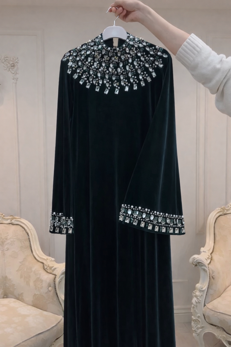 Embellished Velvet Gown