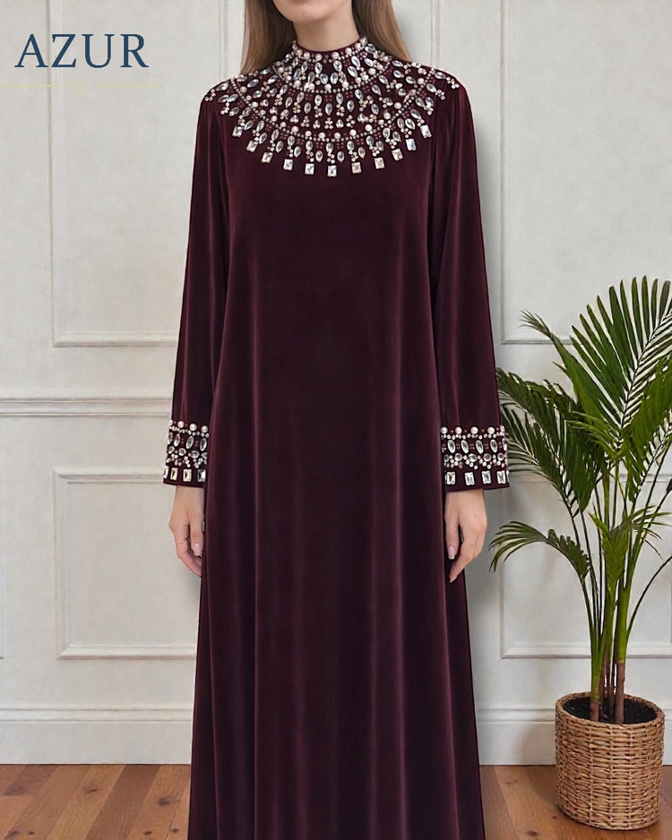 Embellished Velvet Gown
