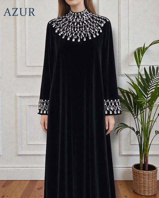 Embellished Velvet Gown