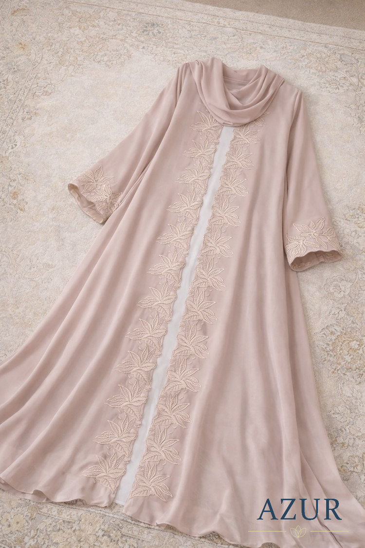 Soft-Drape Embroidered Gown
