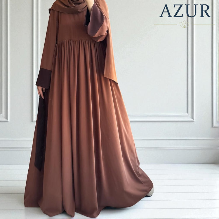Two-Tone Flared Double Georgette Abaya