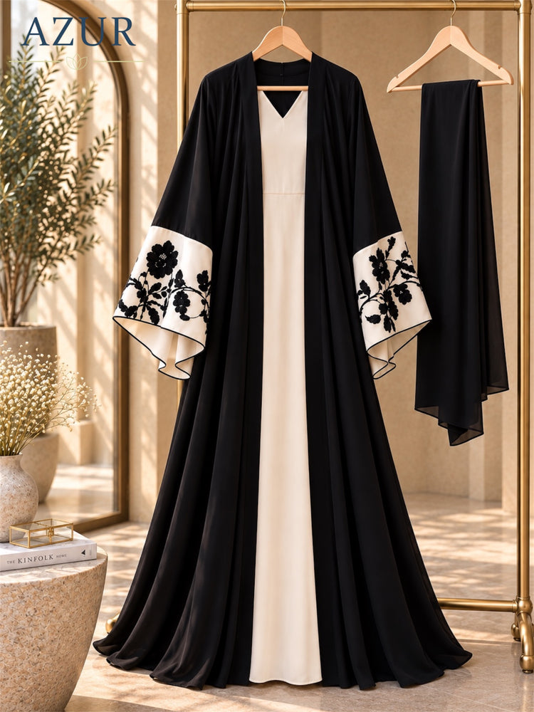 Miral Floral Embroidered Abaya Set