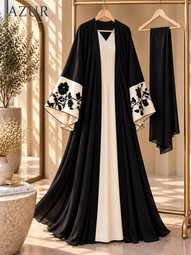 Miral Floral Embroidered Abaya Set