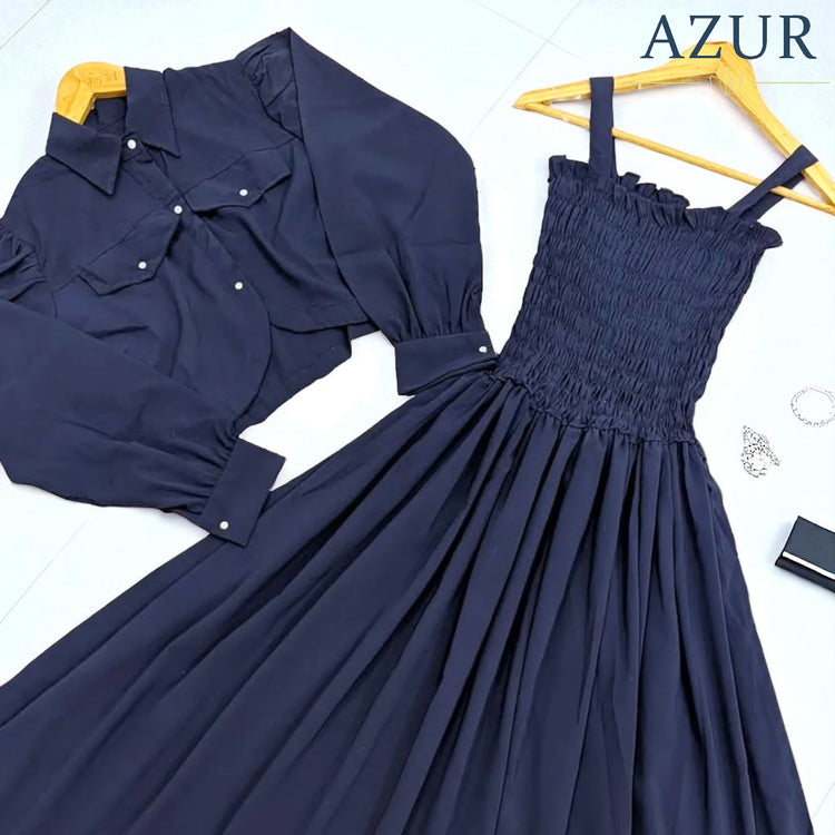 Smocked Double Georgette Co-Ord Set