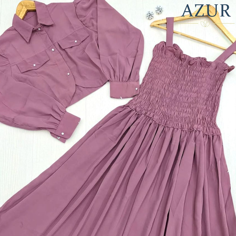 Smocked Double Georgette Co-Ord Set