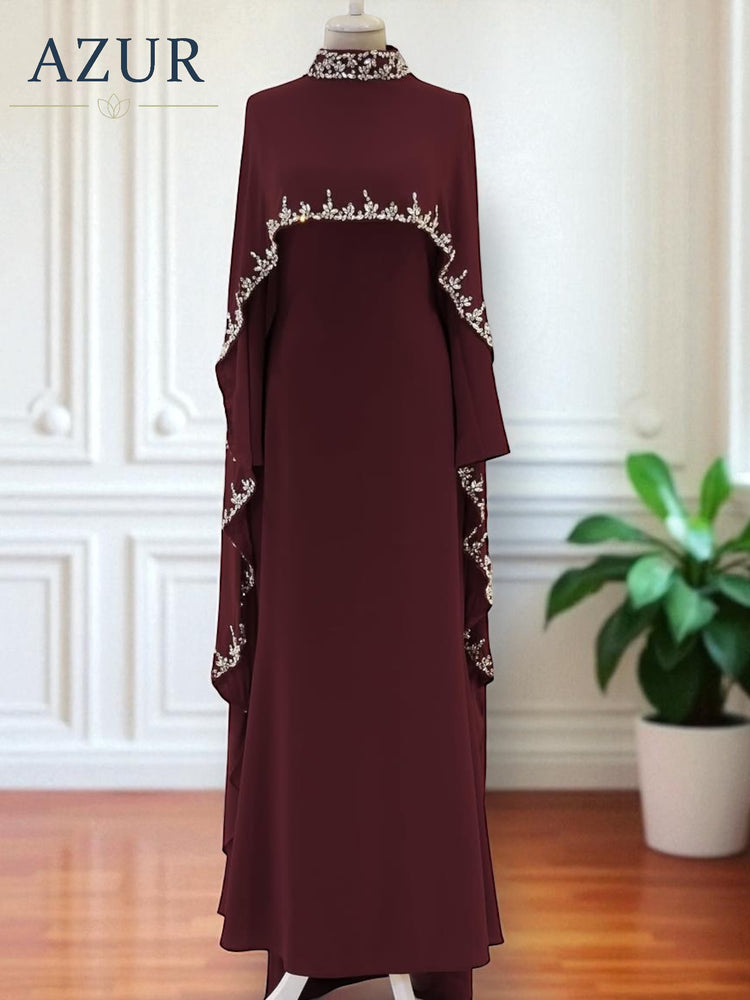 Embellished Cape Abaya – 2 Piece Set