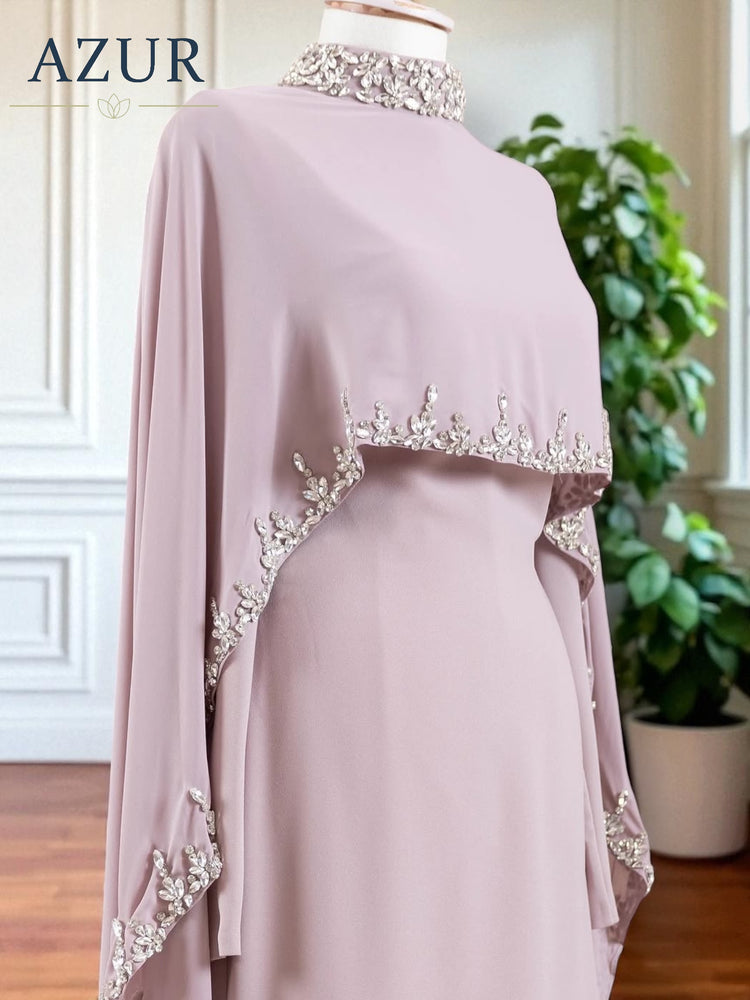 Embellished Cape Abaya – 2 Piece Set