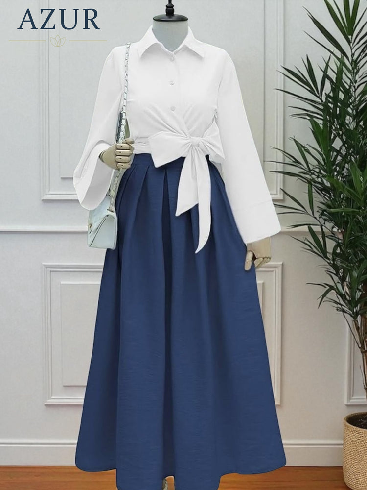 Two-Piece Double Georgette Shirt and Skirt Set