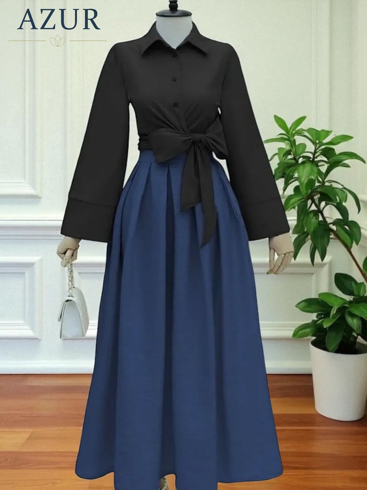 Two-Piece Double Georgette Shirt and Skirt Set