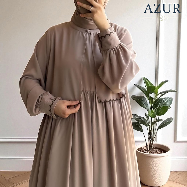Elegant Double Georgette 2-Piece Abaya Set – Jacket & Dress