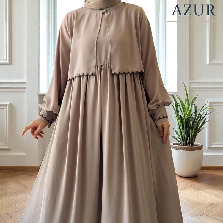 Elegant Double Georgette 2-Piece Abaya Set – Jacket & Dress