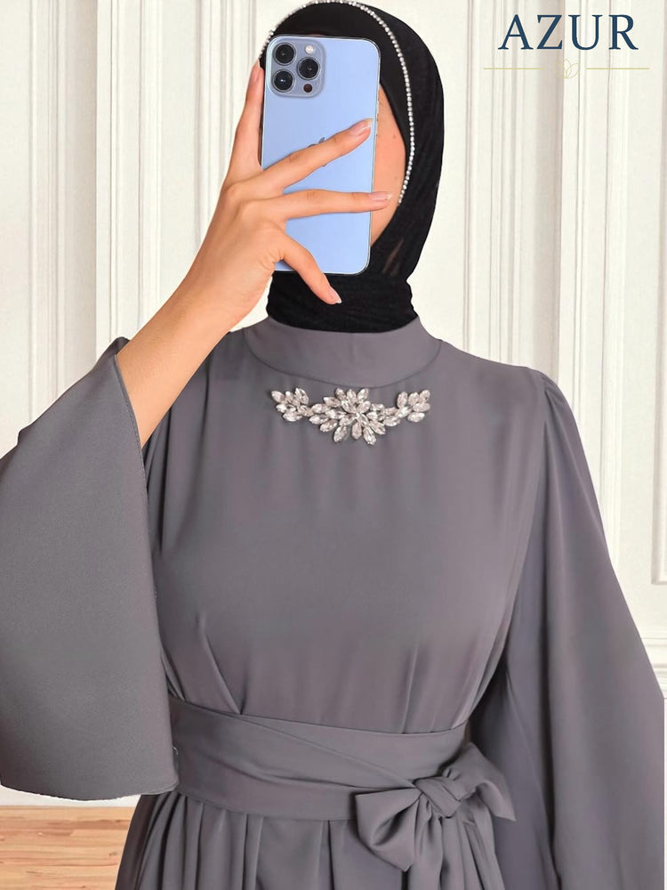 Elegant Double Georgette Embellished Abaya