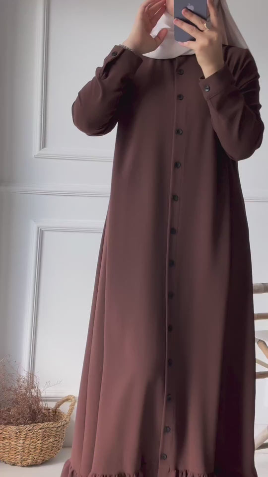 Button-Down Frill Abaya