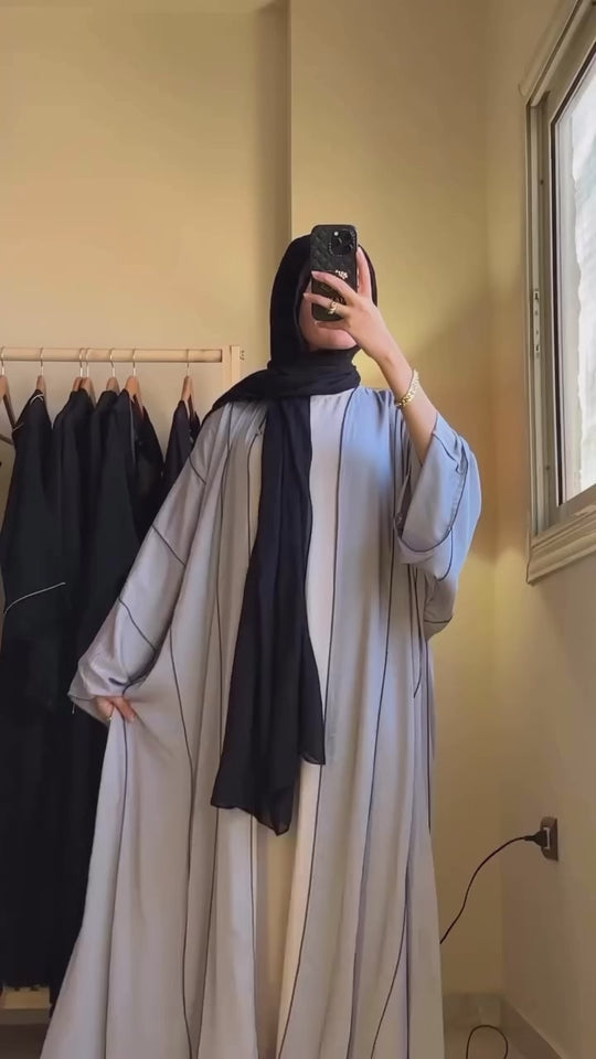 Piped Stripes Abaya