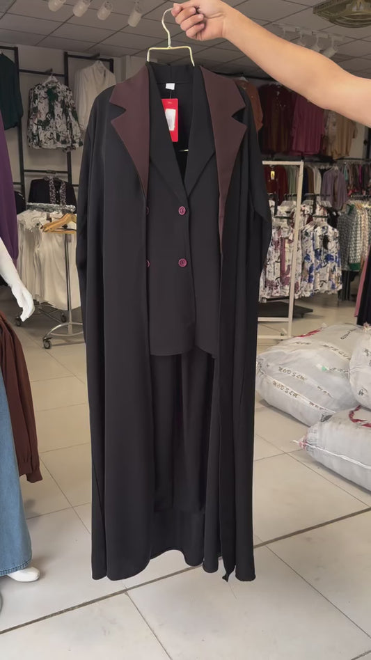 Elegant Cape Gown Set – 3 Piece (Double Georgette)