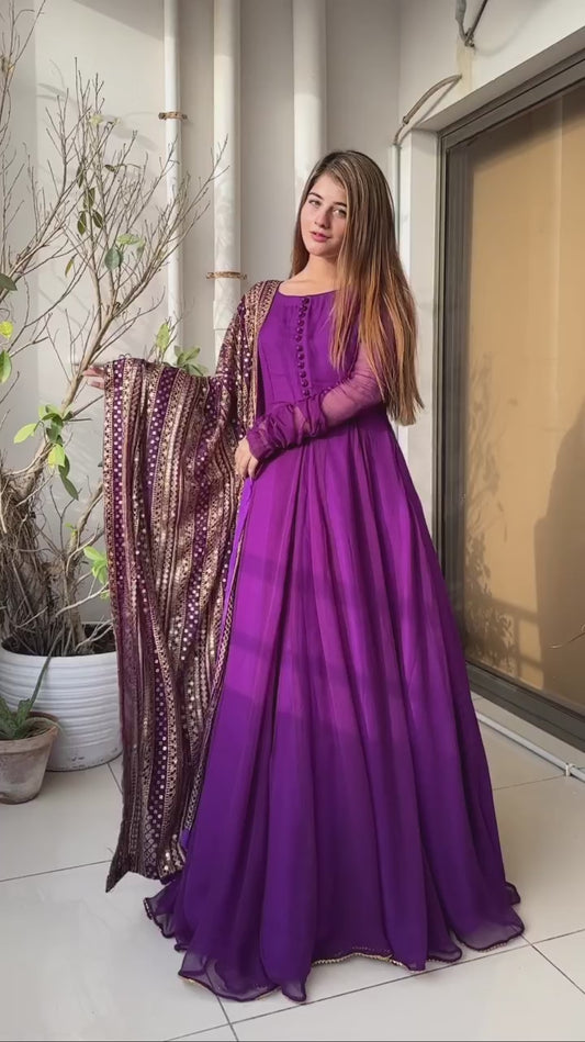 Chiffon Maxi Set with Dupatta