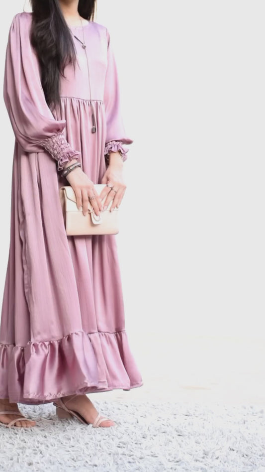 Elegant Crushed Silk Maxi Dress