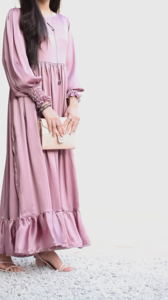 Elegant Crushed Silk Maxi Dress